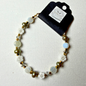 Armband - krale: goudkleur en wit