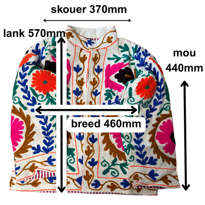 Wit katoen Suzani baadjie